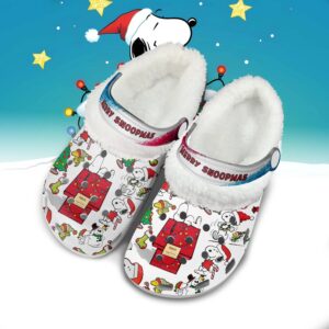 Snoopy x Christmas Fleece Crocs Crocband Clogs Shoes