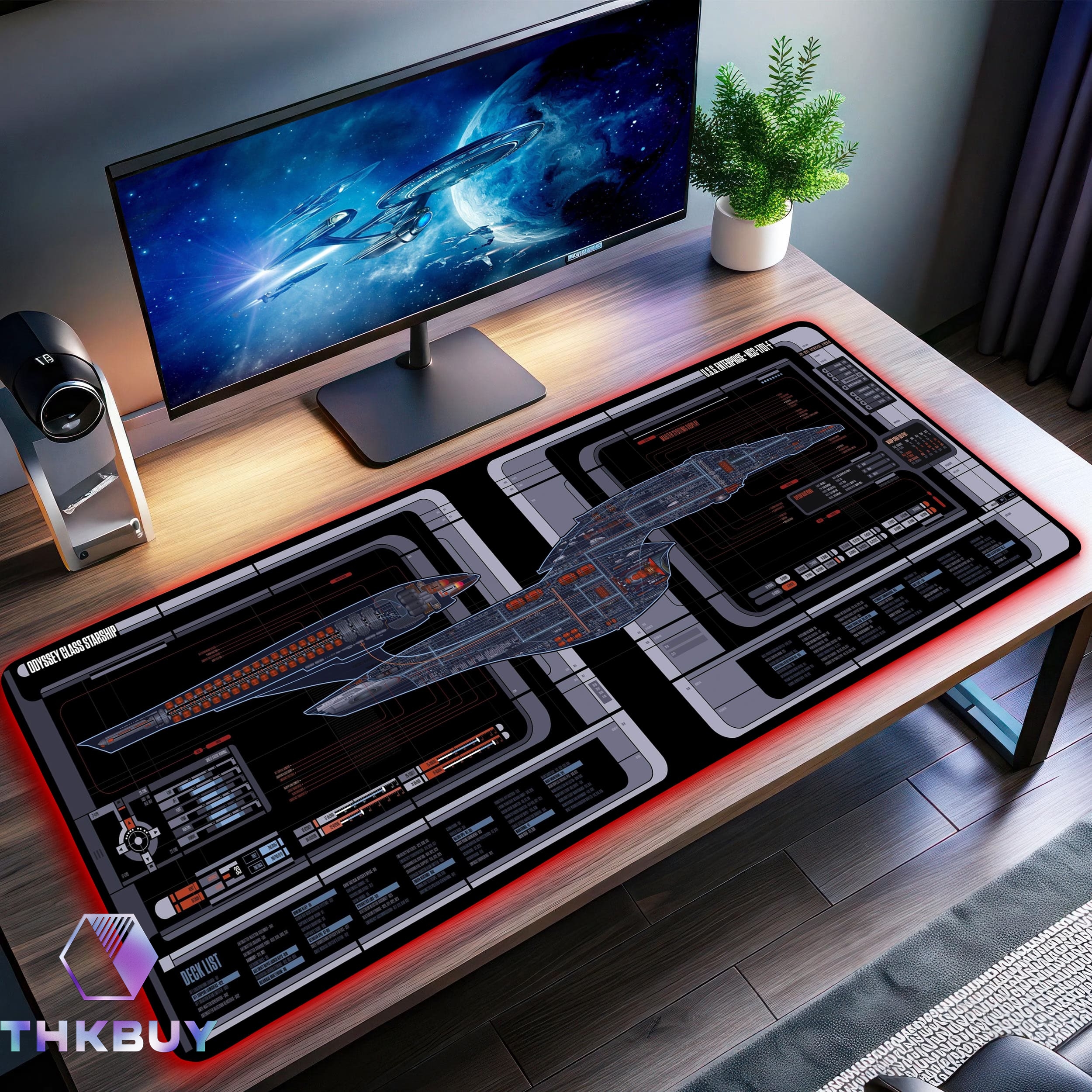 U.S.S. Enterprise-F MSD LCARS LED Desk Mat