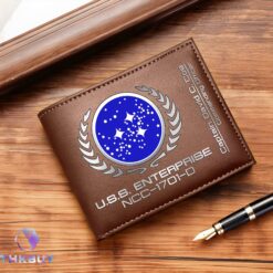 Alternative view of Personalized Star Trek U.S.S. Enterprise NCC-1701-D Leather Wallet