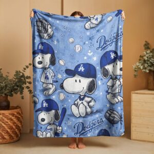 Snoopy Dodgers Fan Quilt Bedding Set