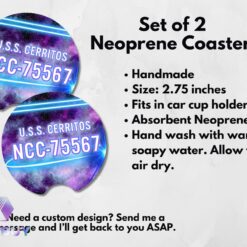 Alternative view of Star Trek U.S.S. Cerritos NCC-75567 Personalized Car Coaster