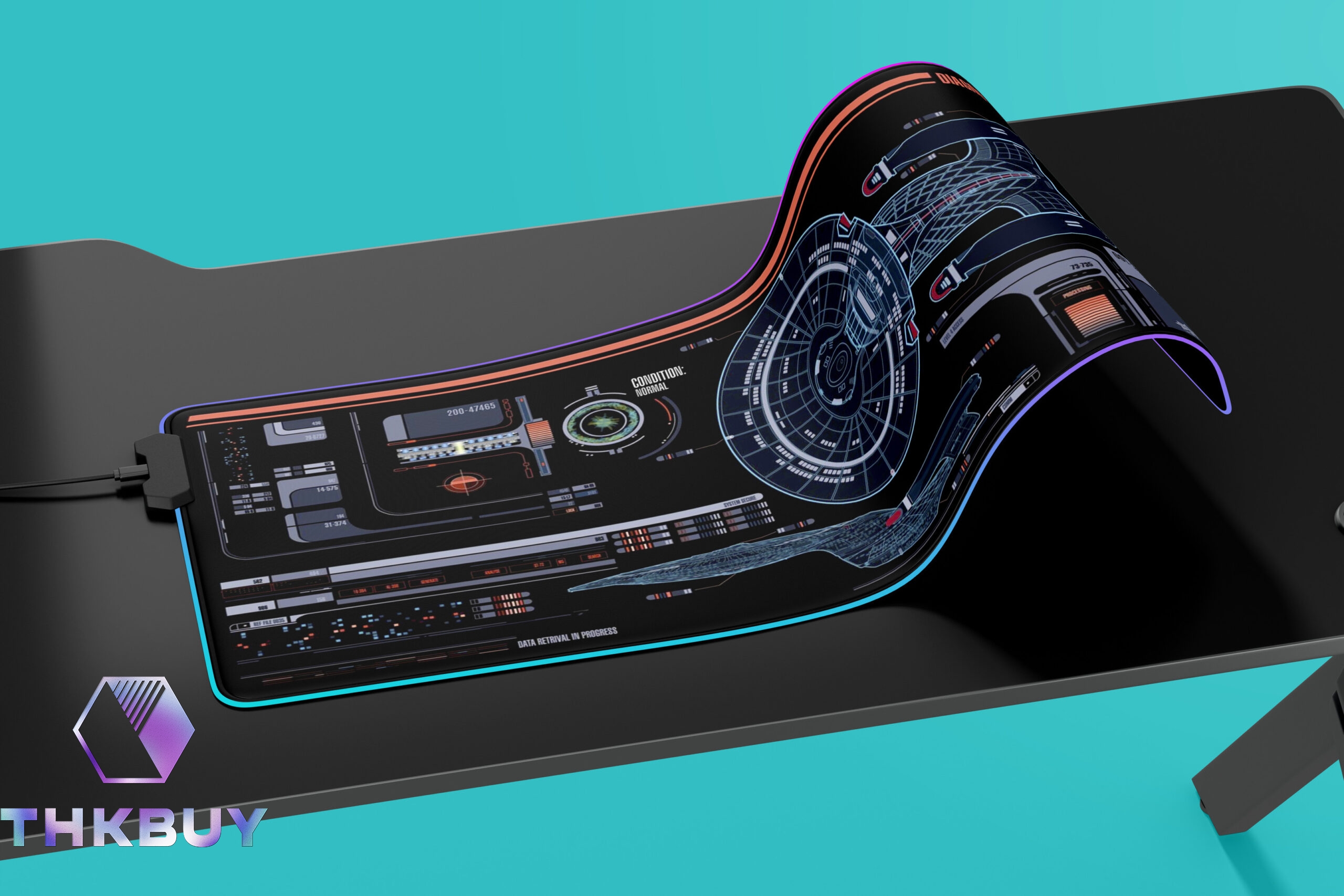 New Trekkers Enterprise-D LCARS LED Desk Mat - Image 2