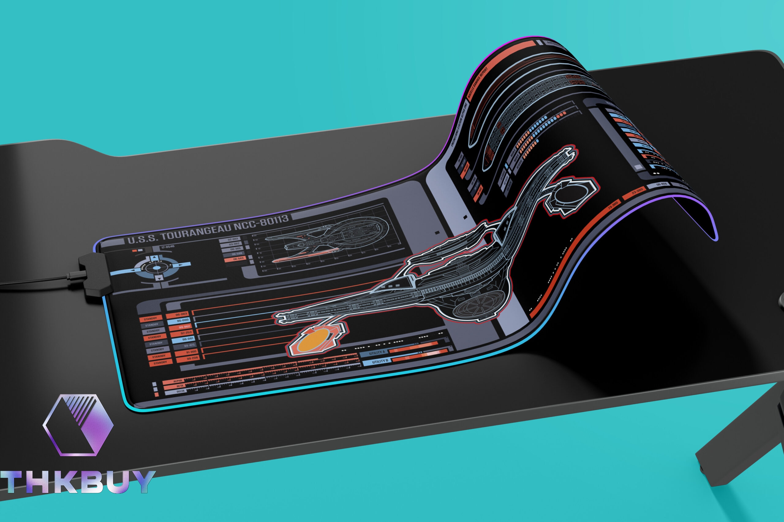 New Trekkies Sean Tourangeau Damage LCARS LED Desk Mat - Image 2