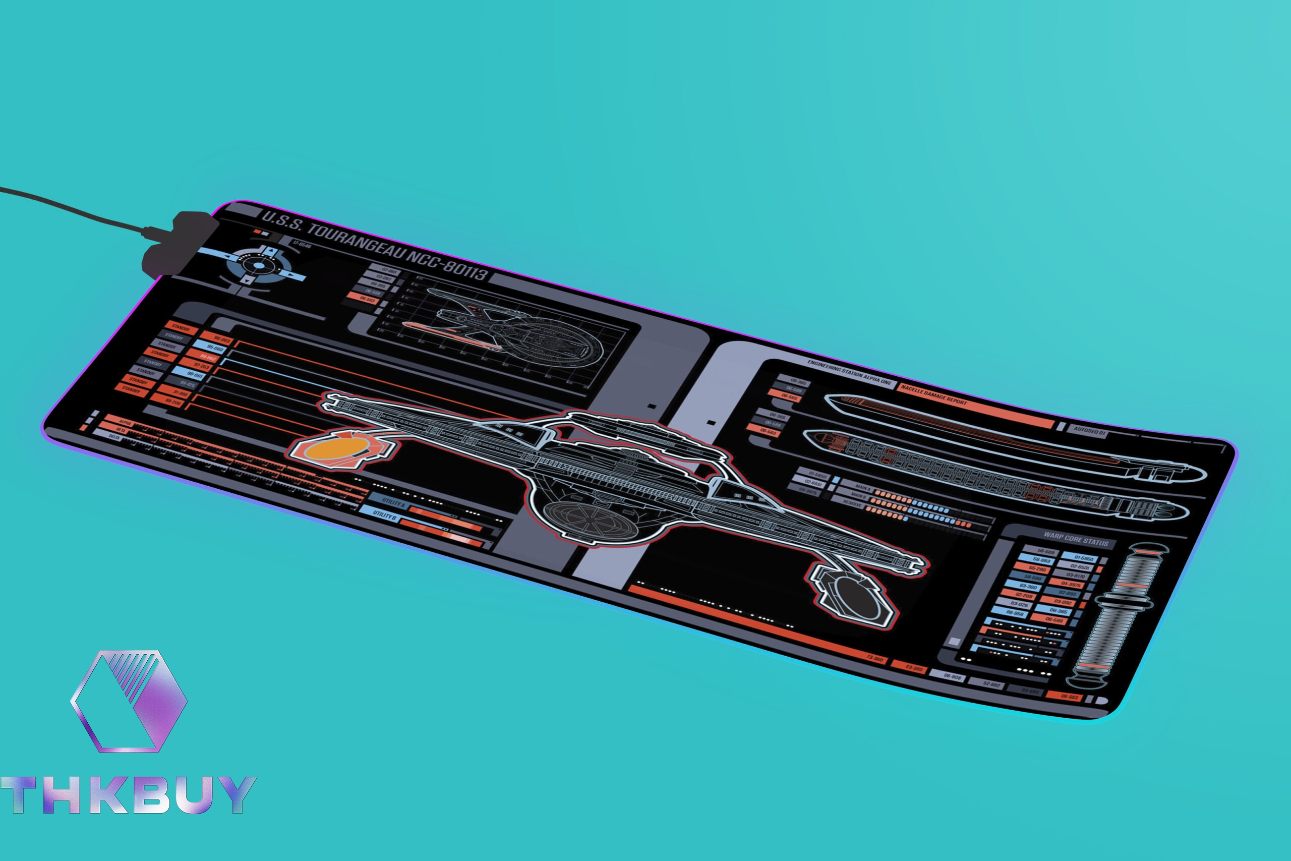 New Trekkies Sean Tourangeau Damage LCARS LED Desk Mat - Image 3