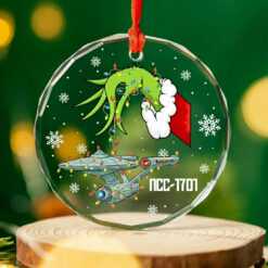 Star Trek NCC-1701 Christmas Round Glass Ornament