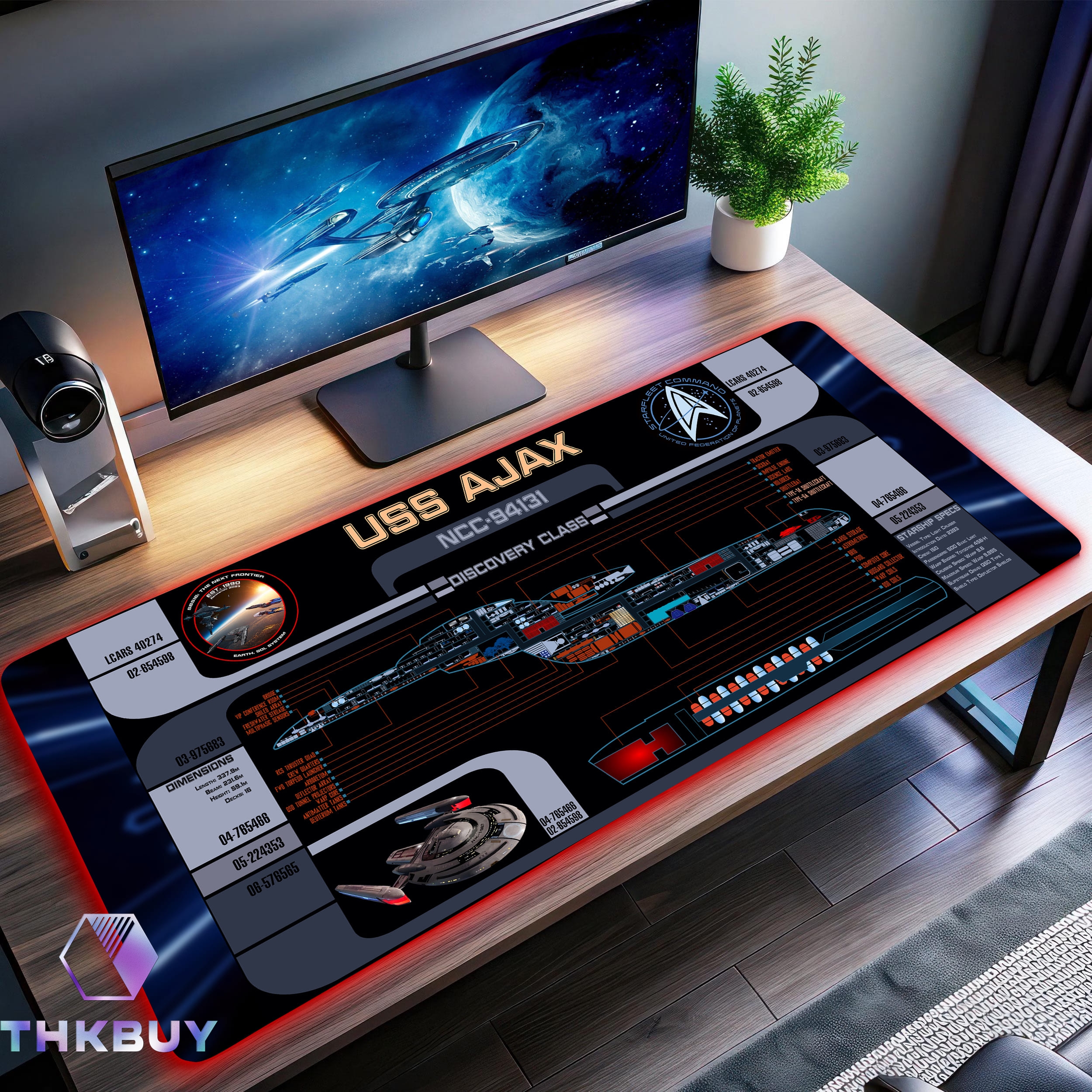 USS Ajax - Discovery Class MSD NCC-94131 LCARS LED Desk Mat