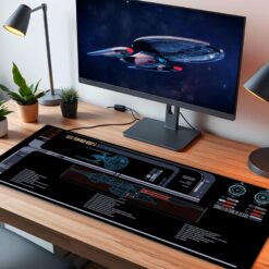 Alternative view of Star Trek Neo-Constitution U.S.S. Titan NCC-80102-A/USS Enterprise (NCC-1701-G) LED Desk Mat
