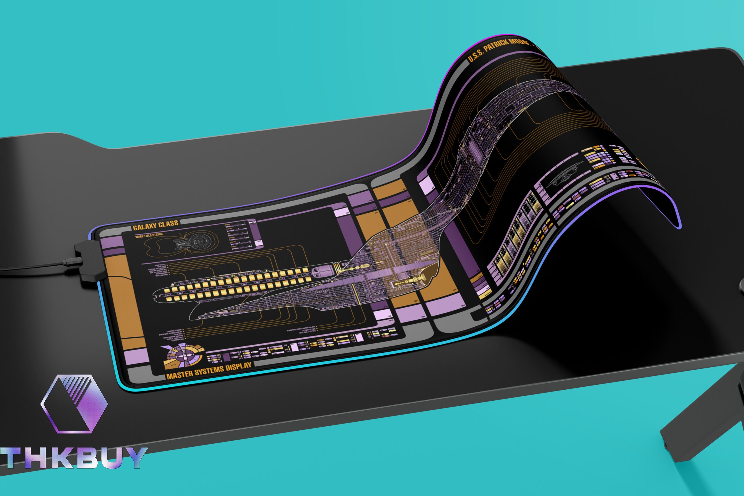 Galaxy Class - U.S.S. Patrick Moore NCC-71912 LCARS LED Desk Mat