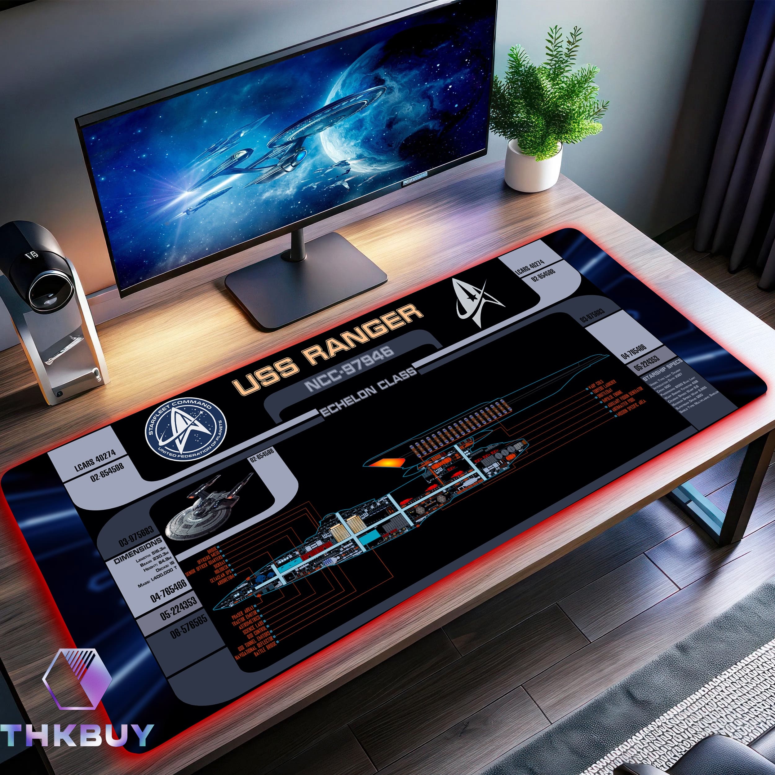USS Ranger - Echelon Class MSD NCC-97946 LCARS LED Desk Mat