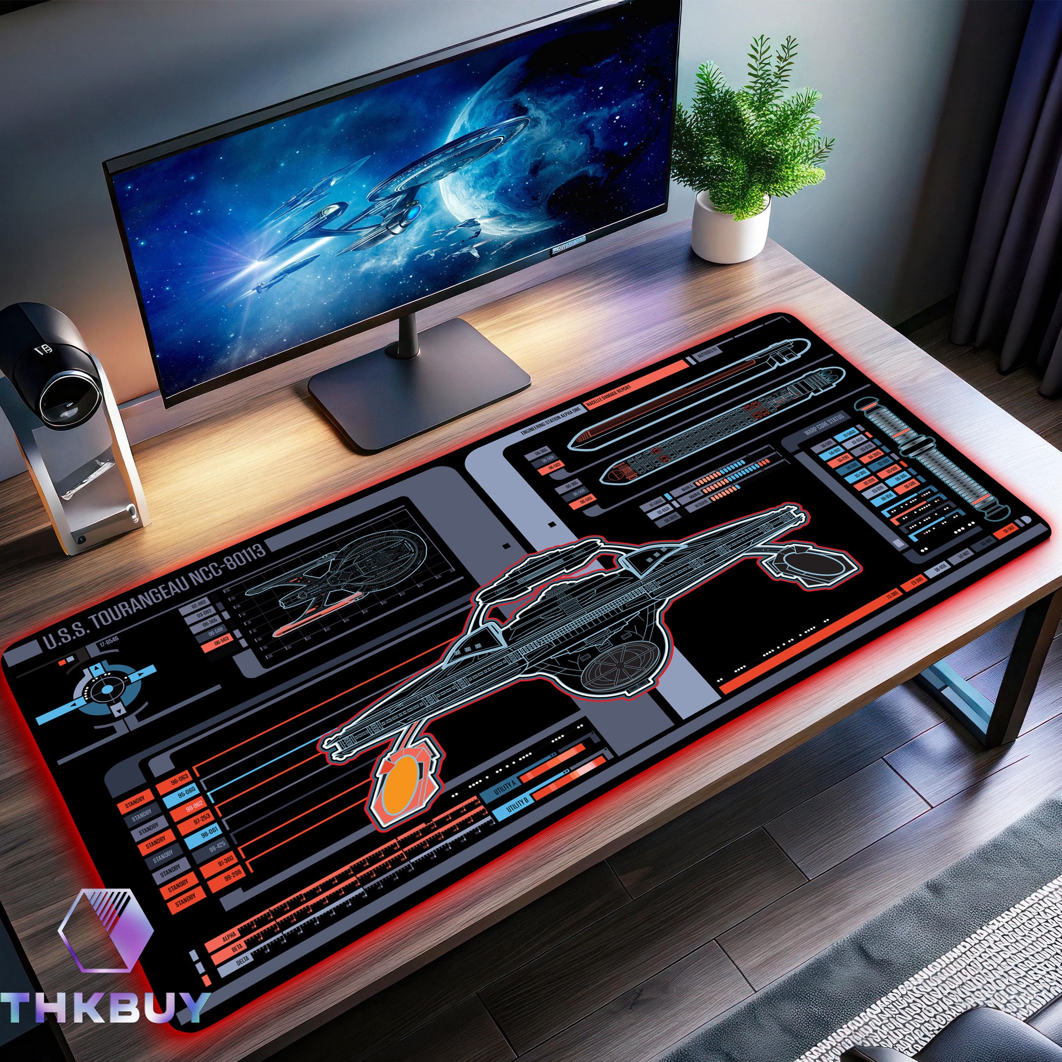 New Trekkies Sean Tourangeau Damage LCARS LED Desk Mat