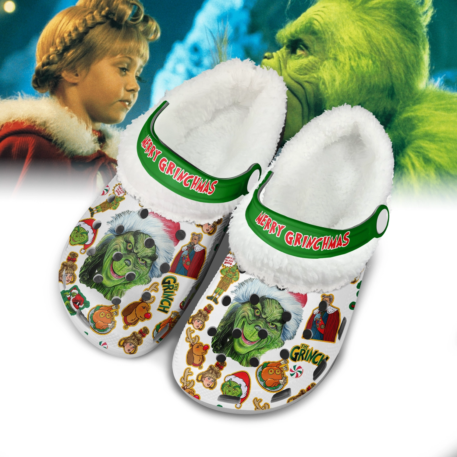 The Grinch x Christmas Fleece Crocs Crocband Clogs Shoes