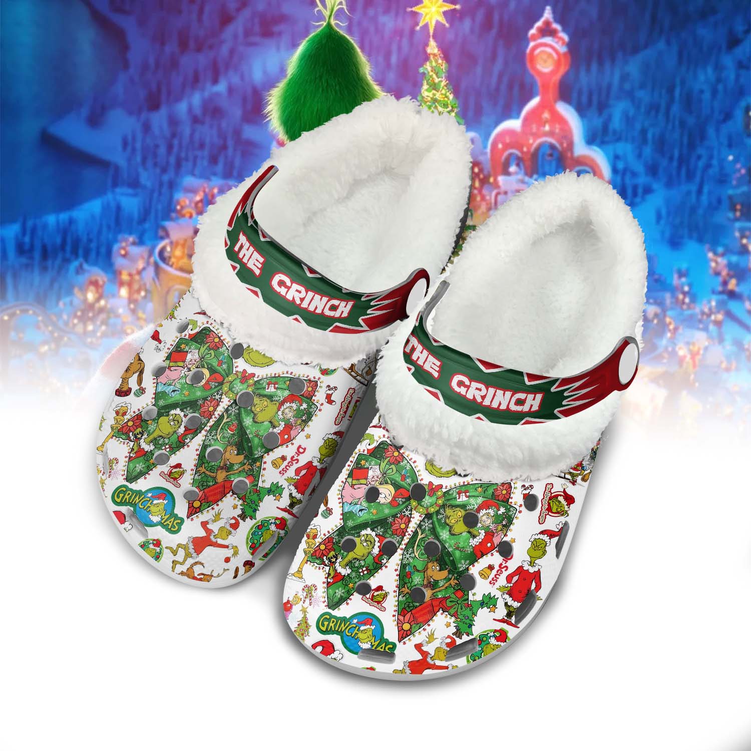 The Grinch x Christmas Fleece Crocs Crocband Clogs Shoes - THK117408