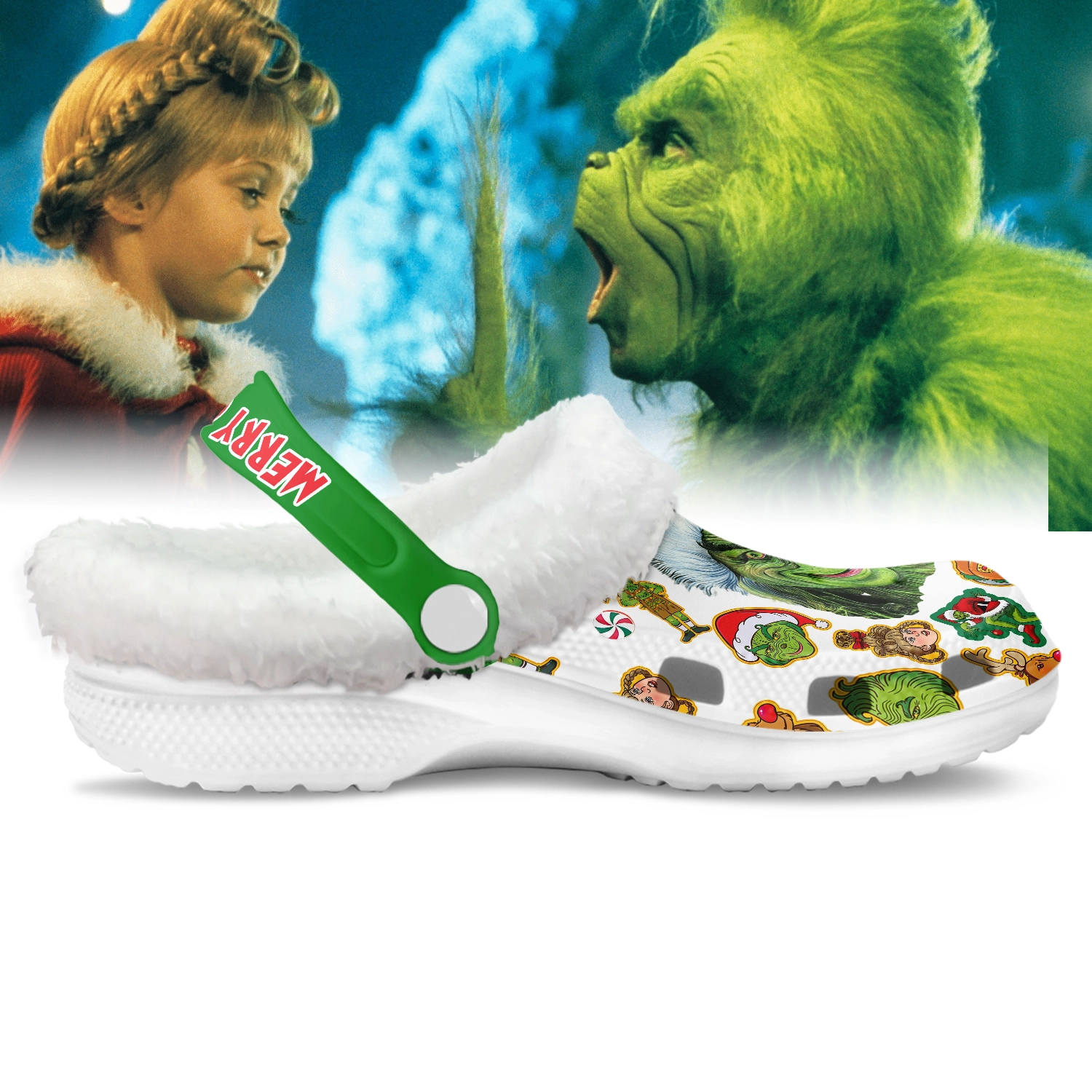 The Grinch x Christmas Fleece Crocs Crocband Clogs Shoes - Image 3