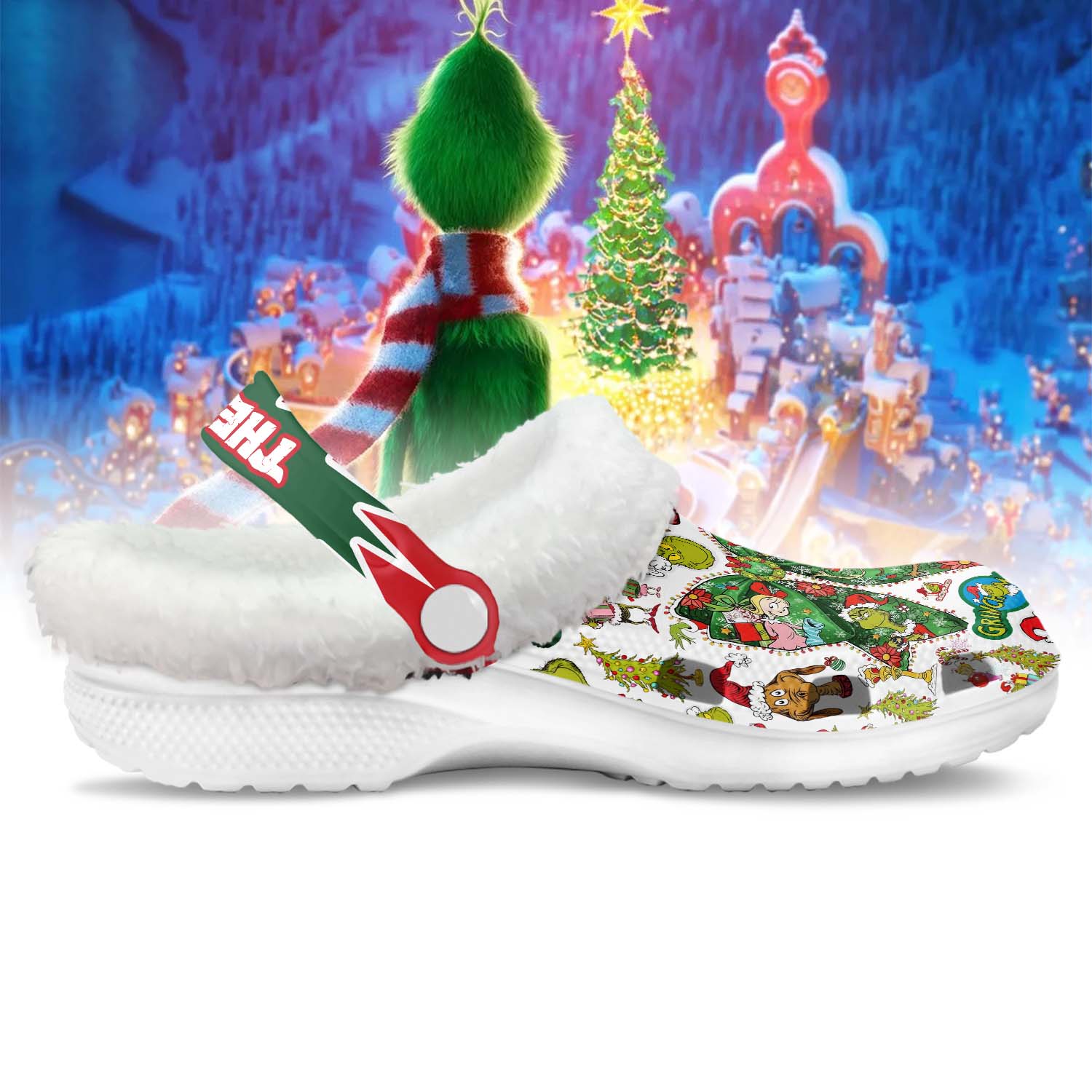 The Grinch x Christmas Fleece Crocs Crocband Clogs Shoes - THK117408 - Image 2