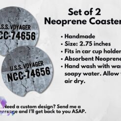 Alternative view of Star Trek Voyager NCC-74656 Personalized Car Coaster