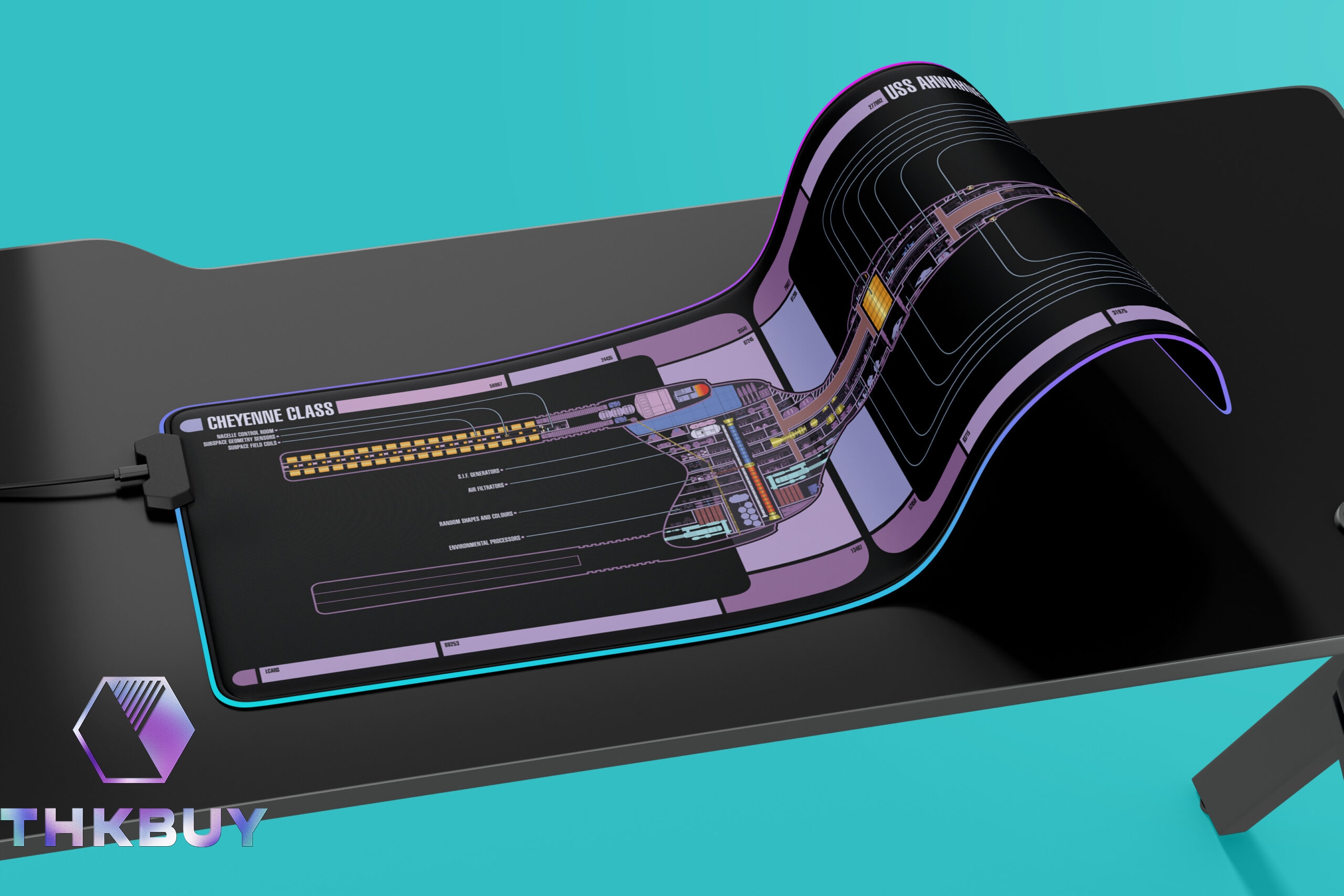 Cheyenne Class - U.S.S. Ahwahnee NCC-71620 LCARS LED Desk Mat