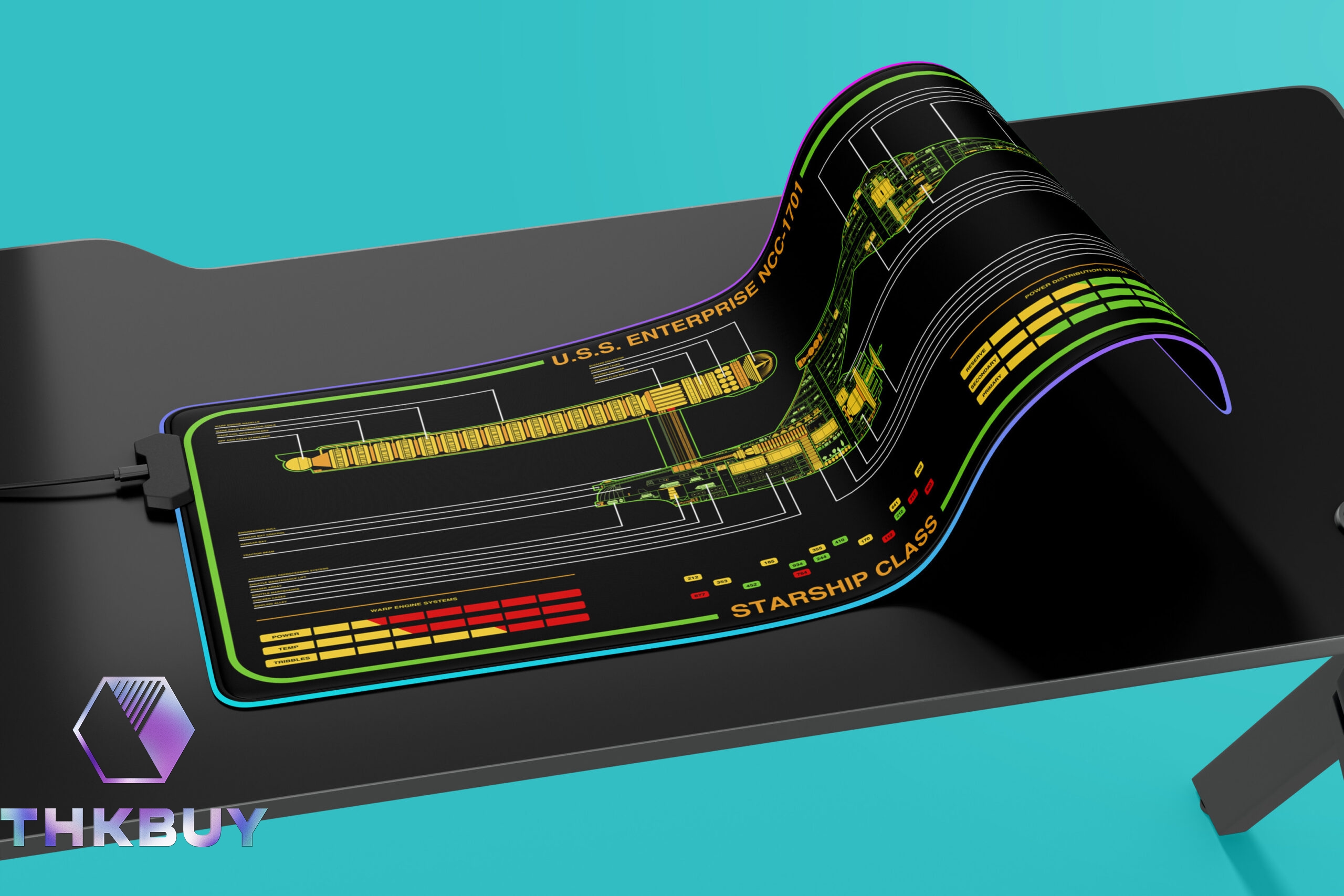 Constitution class - USS. Enterprise NCC-1701 LED Desk Mat
