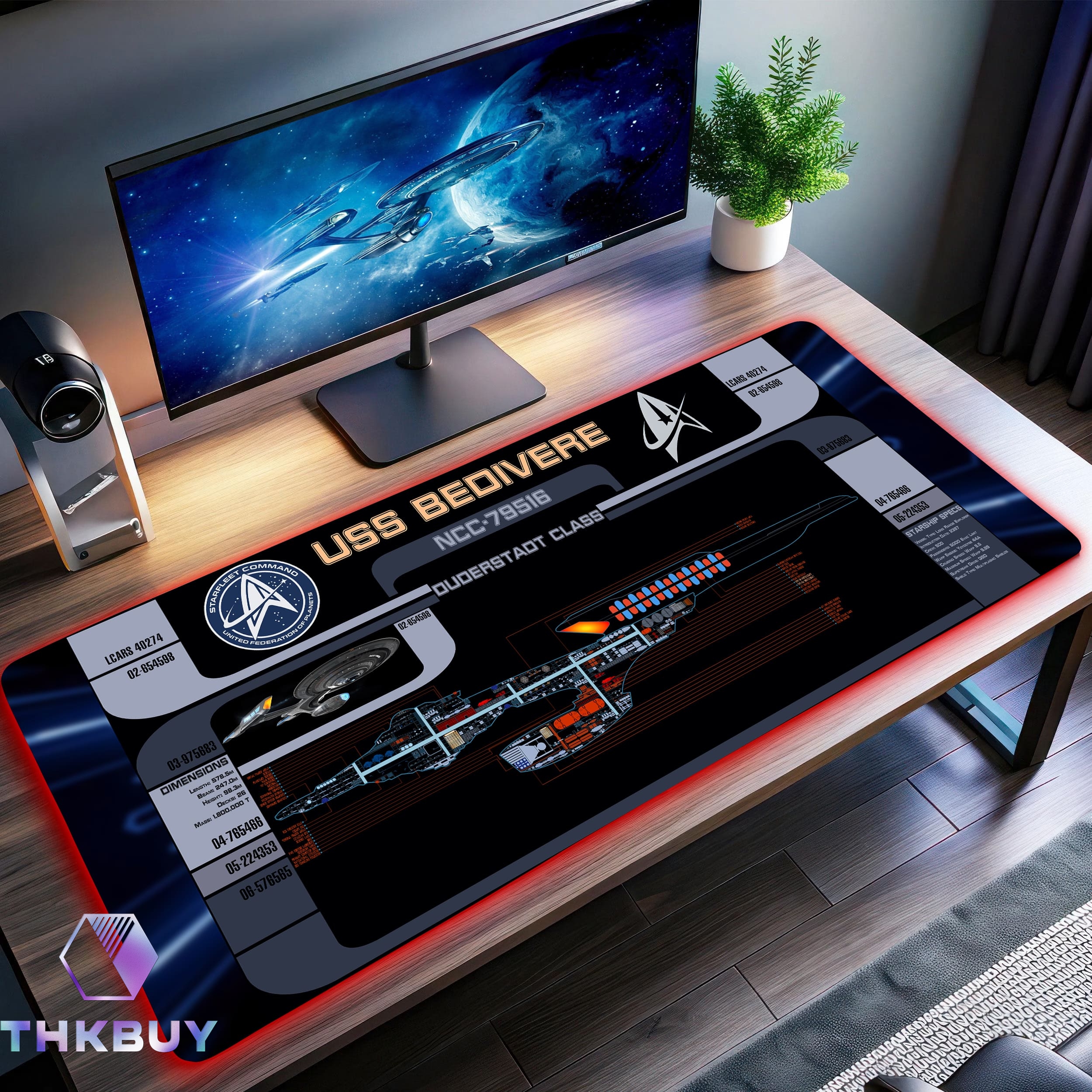Duderstadt Class MSD v2 U.S.S. Bedivere NCC-79516 LCARS LED Desk Mat