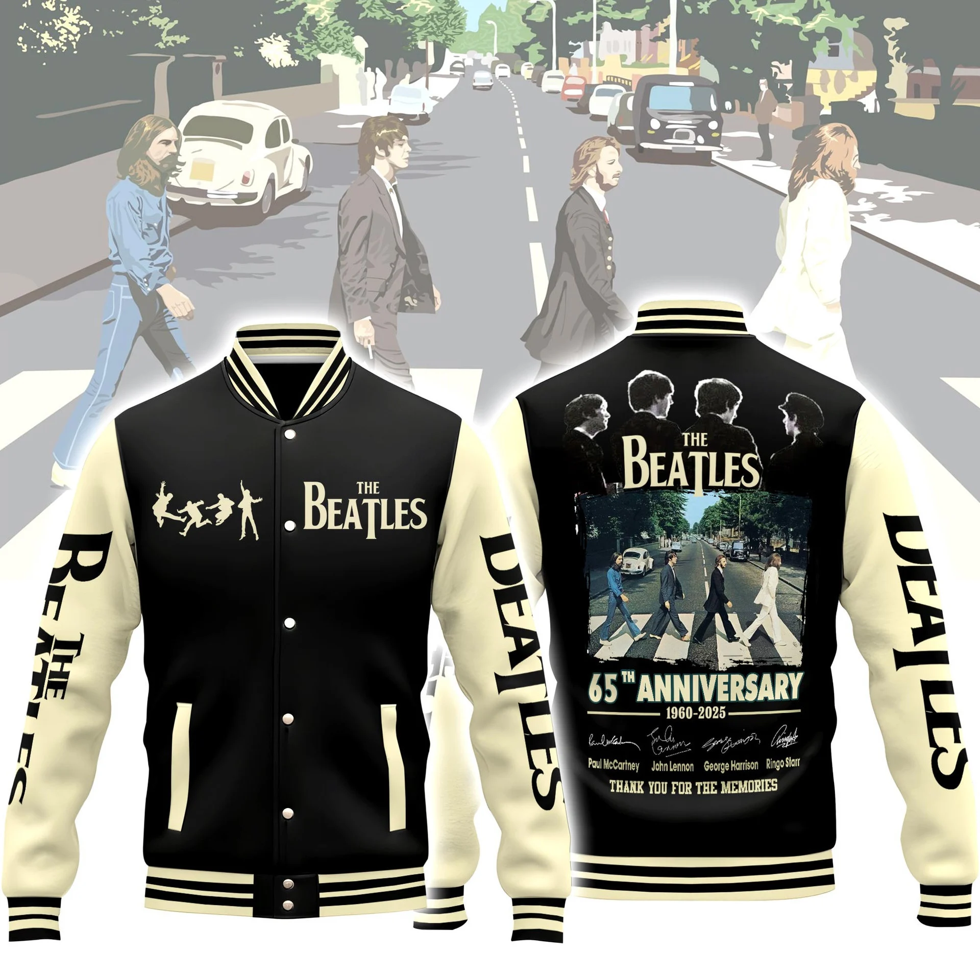 The Beatles 3D Varsity Jacket- THK119562