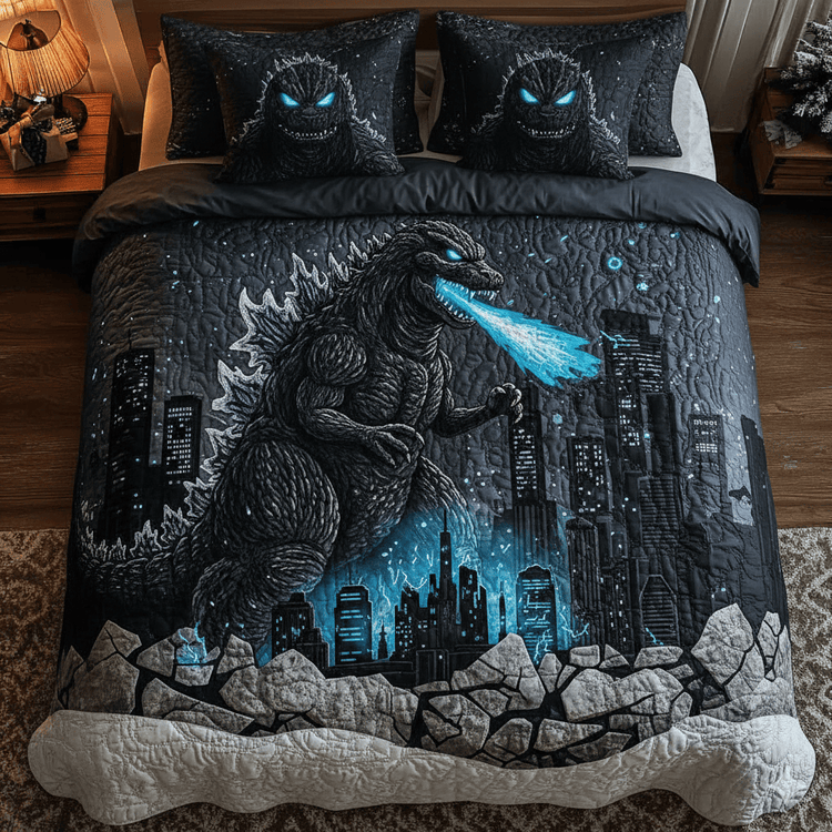 Godzilla Piece Quilted Bedding Set-THK119510
