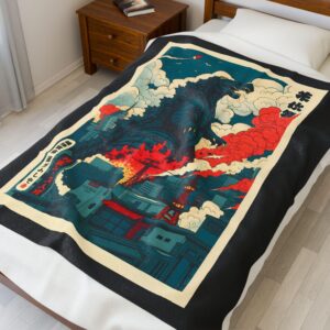 Retro Godzilla Quilt Blanket