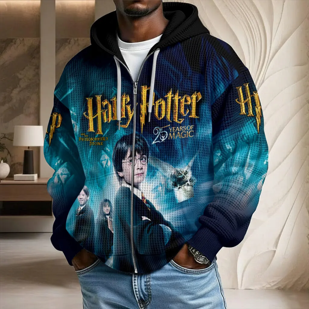 Harry Potter 25th Anniversary 3D Unisex Waffle Hoodie - Image 3