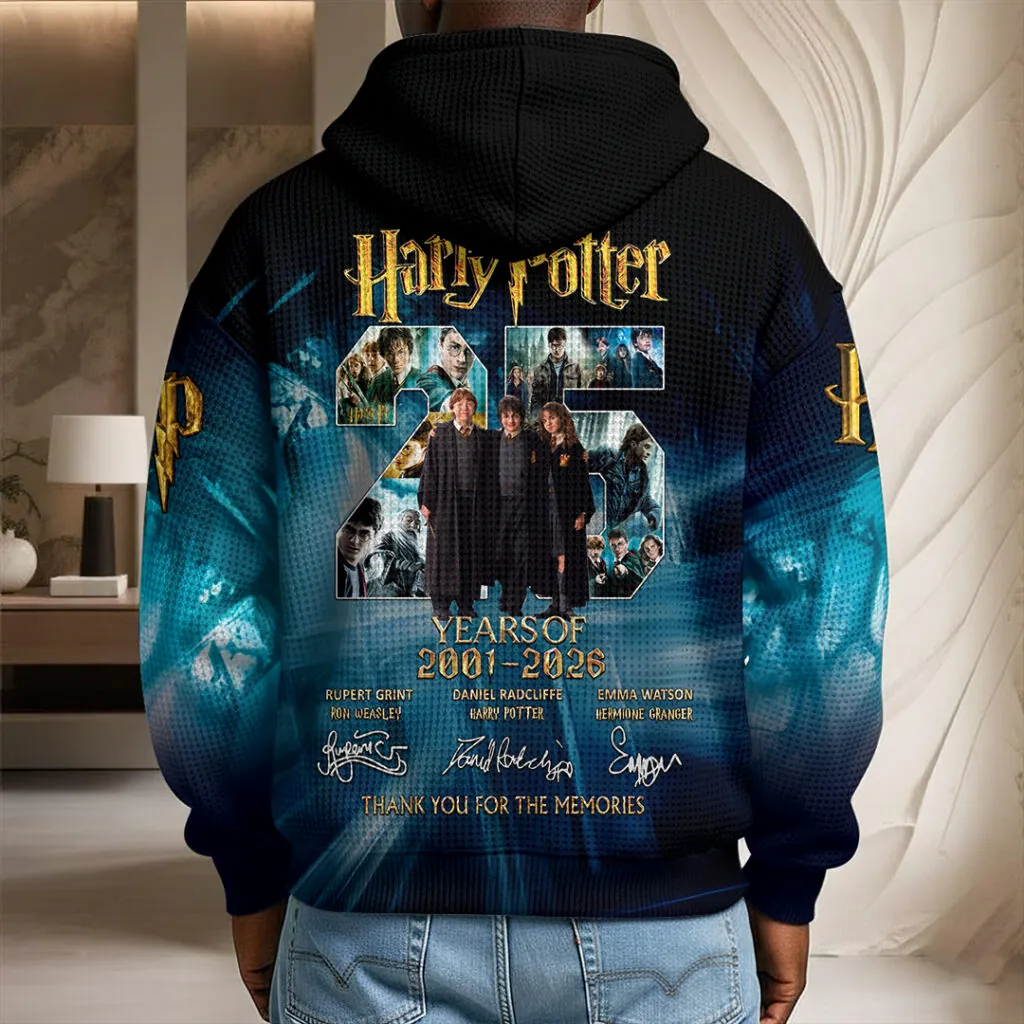 Harry Potter 25th Anniversary 3D Unisex Waffle Hoodie - Image 6