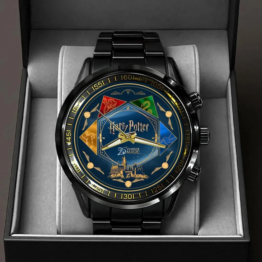 Harry Potter 25th Anniversary Black Stainless Steel Watch -THK120276