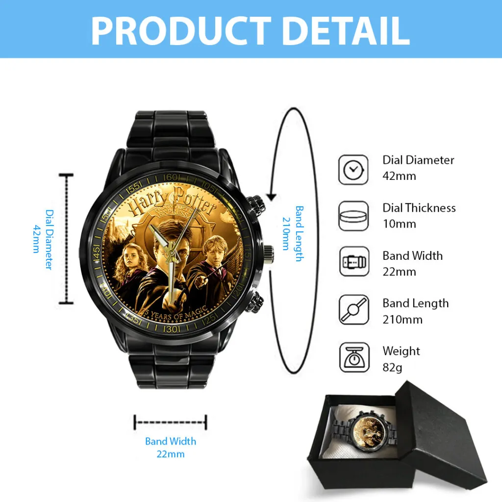 Harry Potter 25th Anniversary Black Stainless Steel Watch- THK120333 - Image 5