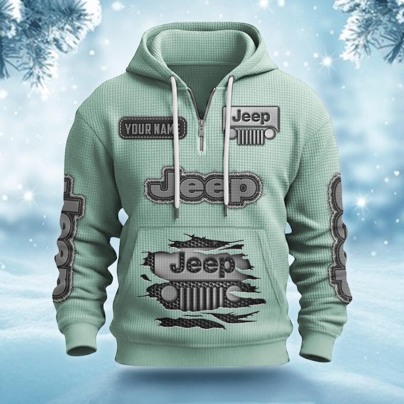 Jeep Waffle Half Zip Hoodie - Image 5