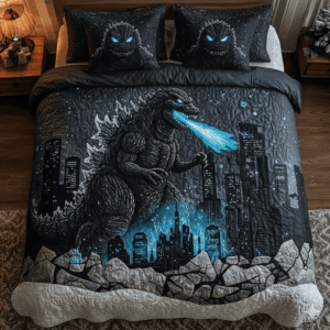 Godzilla Piece Quilted Bedding Set-THK119510