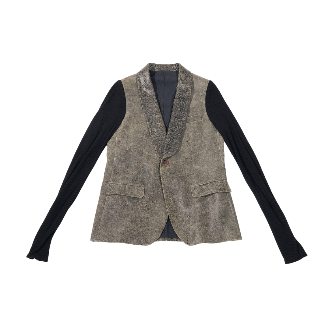 Tuxedo Jacket in Green Lambskin