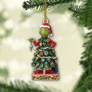 Alternative view of Personalized Grinch Dressed As Tree Christmas Ornament