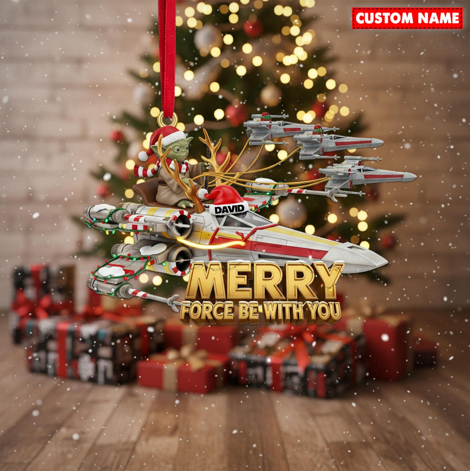 Personalized Star War Merry Force Be With You Christmas Ornament
