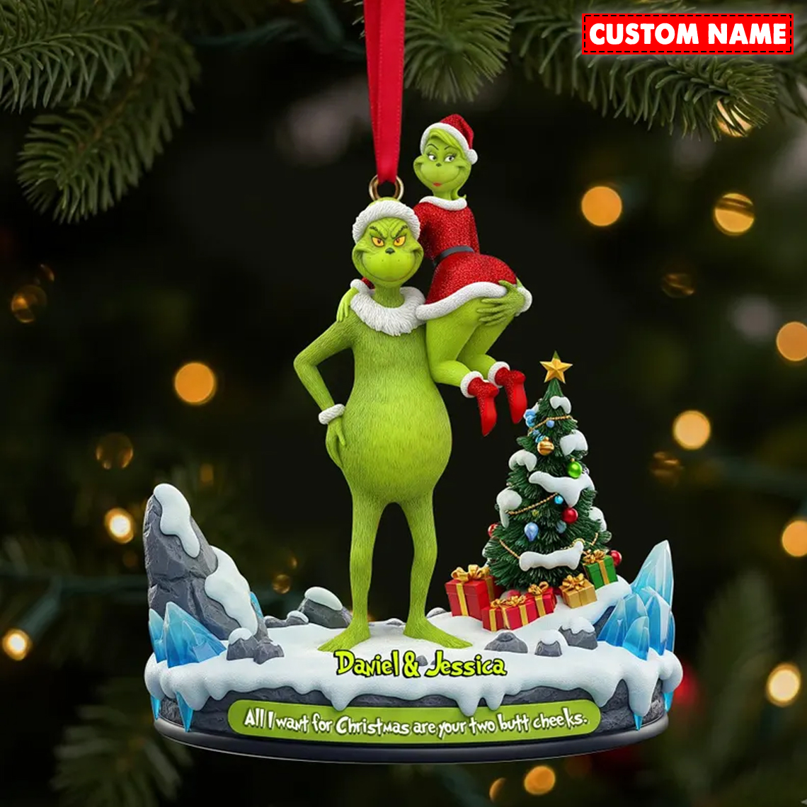 Personalized All I Want For Christmas Couple Christmas Ornament 115412 - Image 4