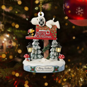 Snoopy & Woodstock on Christmas Mailbox Christmas Ornament