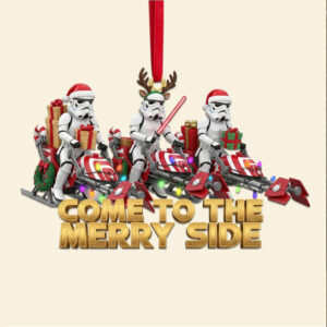 Alternative view of Star War Come To The Merry Side Christmas Ornament
