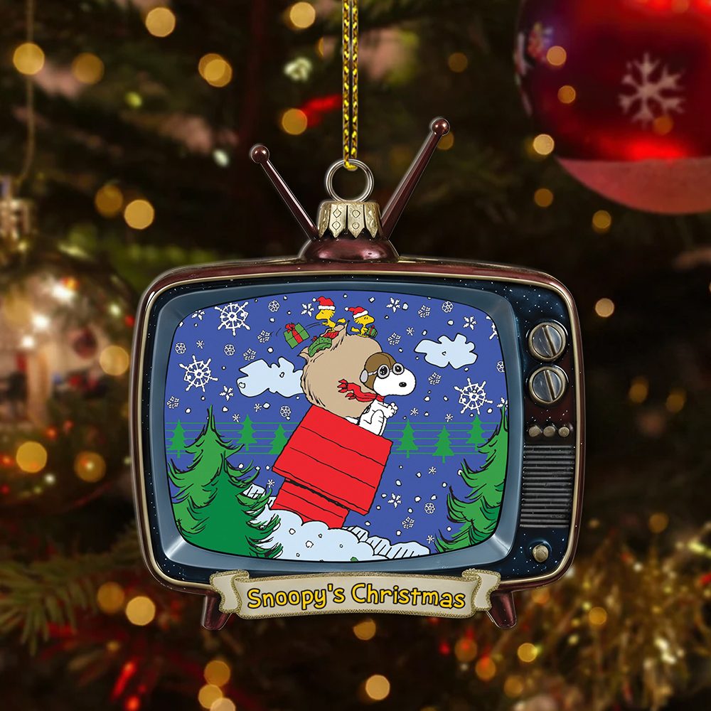 Snoopy & Woodstock In Red Baron Gear Christmas Ornament - Image 6
