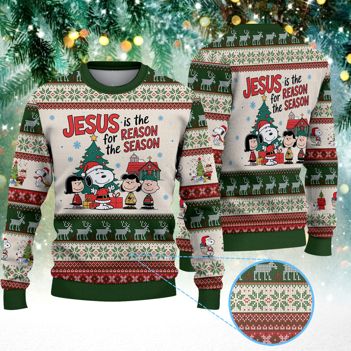 Jesus Is The For Reason the Season Christmas Knitted Sweater