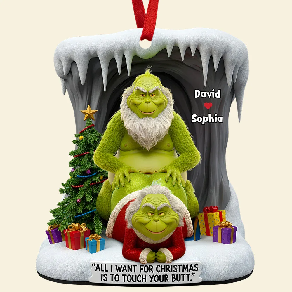 Personalized Grinch Funny Old Couple Christmas Ornament - Image 2