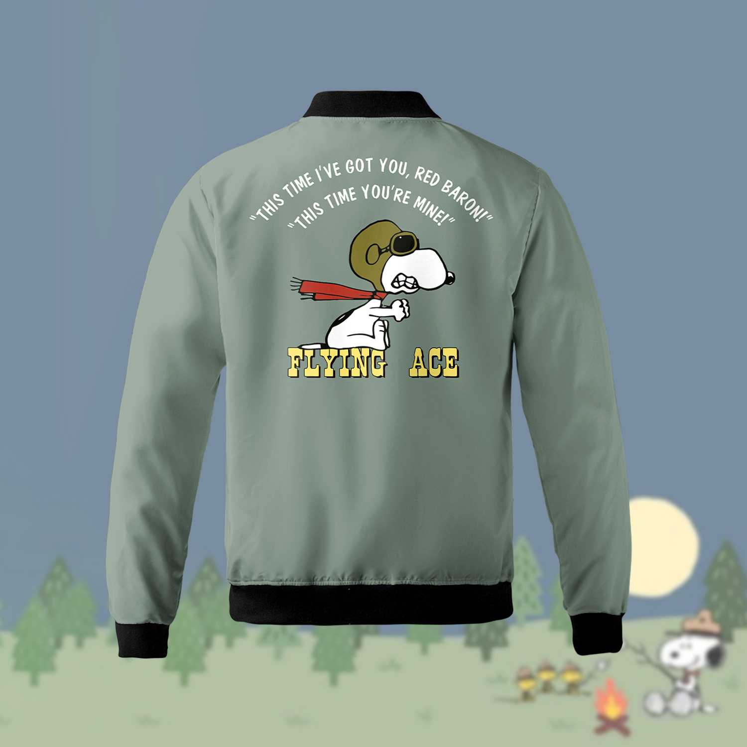 Personalized Snoopy "Flying Ace" Red Baron Bomber Jacket - Image 3