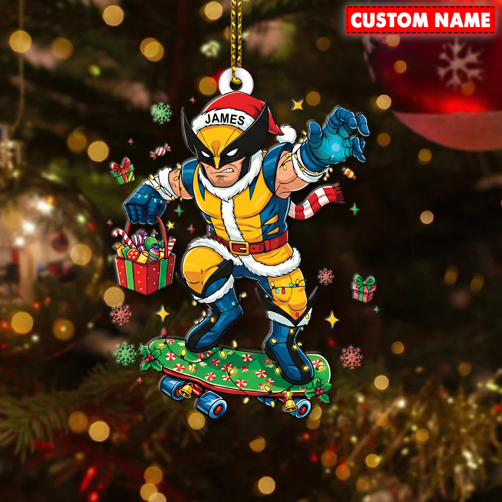 Personalized Wolverine Christmas Ornament - Image 4