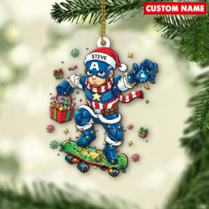 Personalized Captain America Christmas Ornament