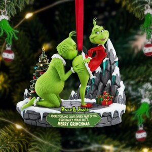 Personalized Green Monster Couple Christmas Ornament