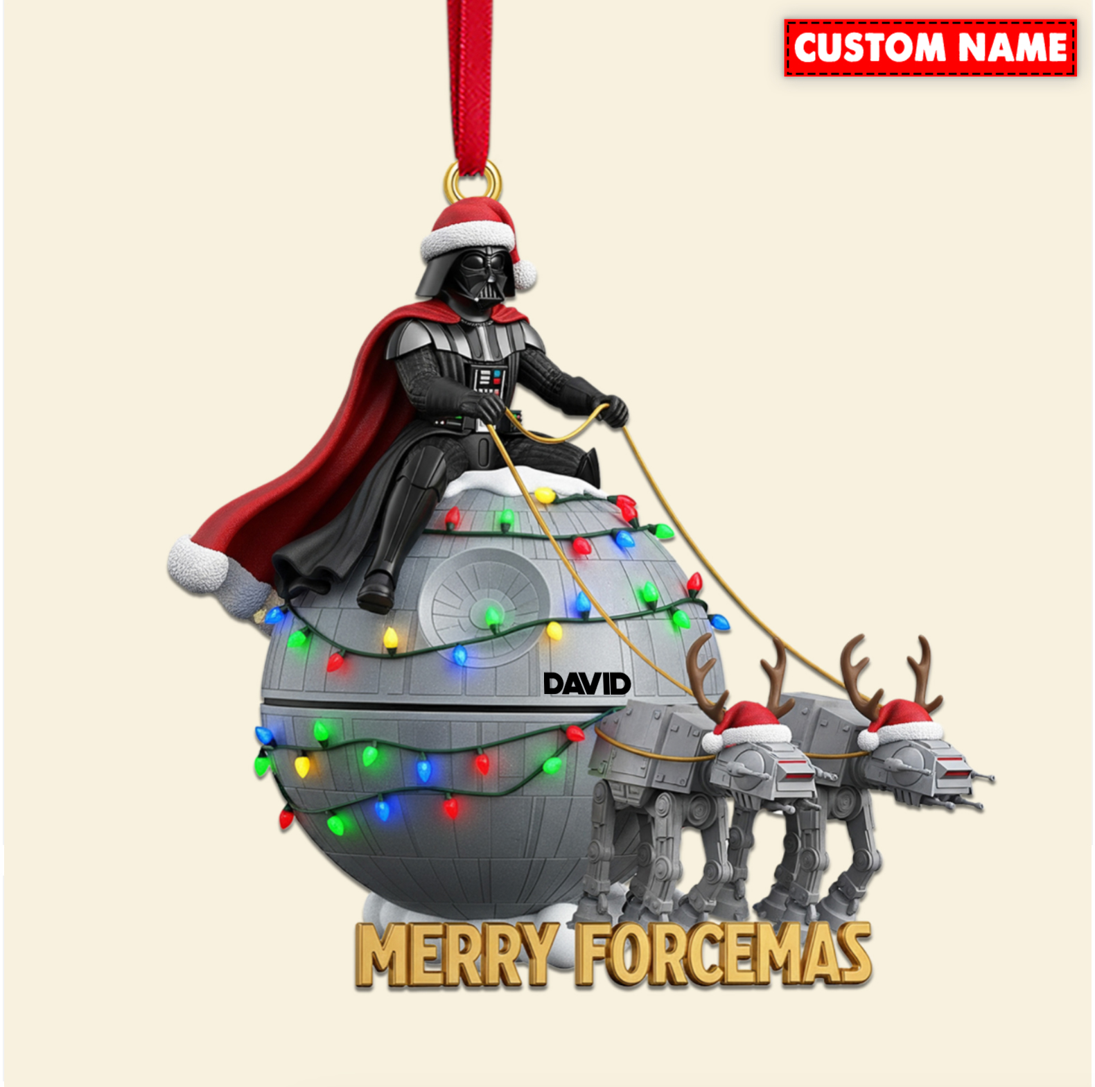 Personalized Star War Darth Vader Christmas Ornament - Image 4