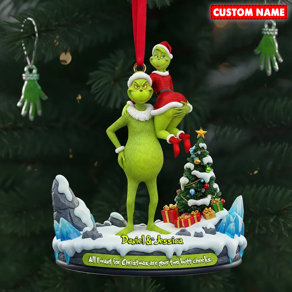 Personalized All I Want For Christmas Couple Christmas Ornament 115412 - Image 3