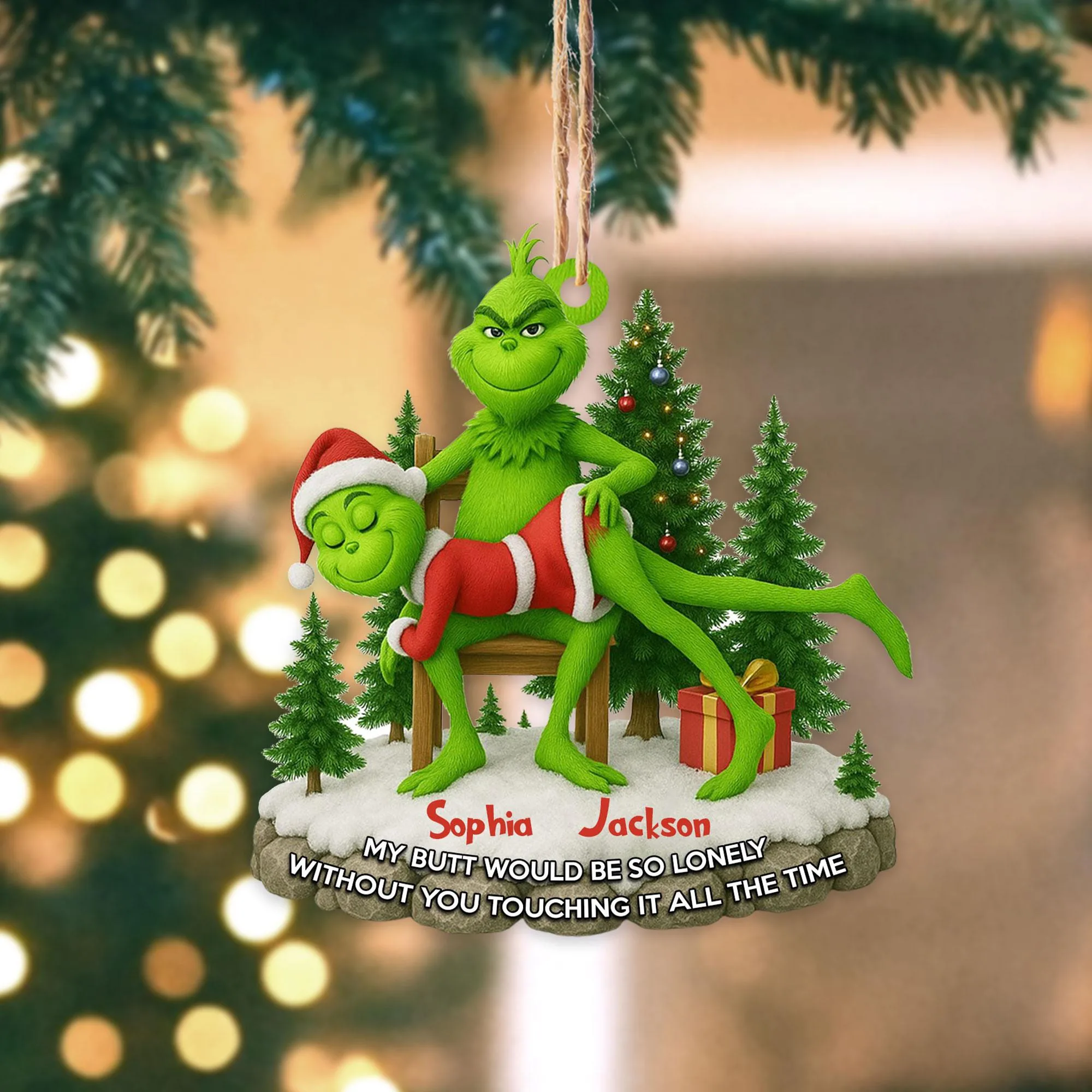 Personalized Green Couple Ornament Anniversary Gift