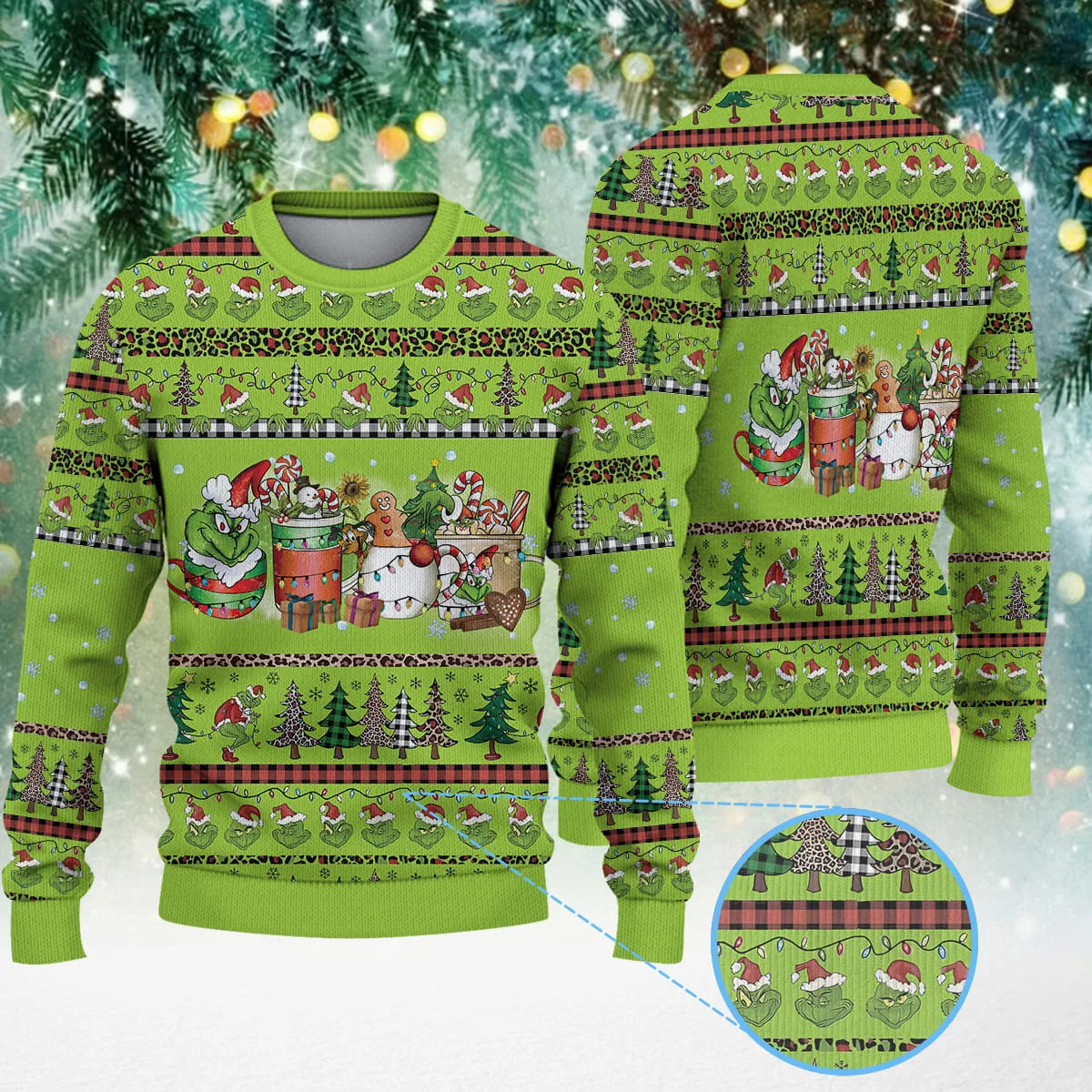 Grinch Christmas Drink Christmas Knitted Sweater