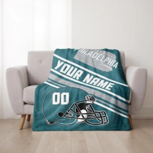 Alternative view of Personalized Philadelphia Football Blanket