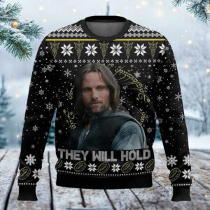 Alternative view of Aragorn They Will Hold The Lord Of The Rings Christmas Knitted Sweater